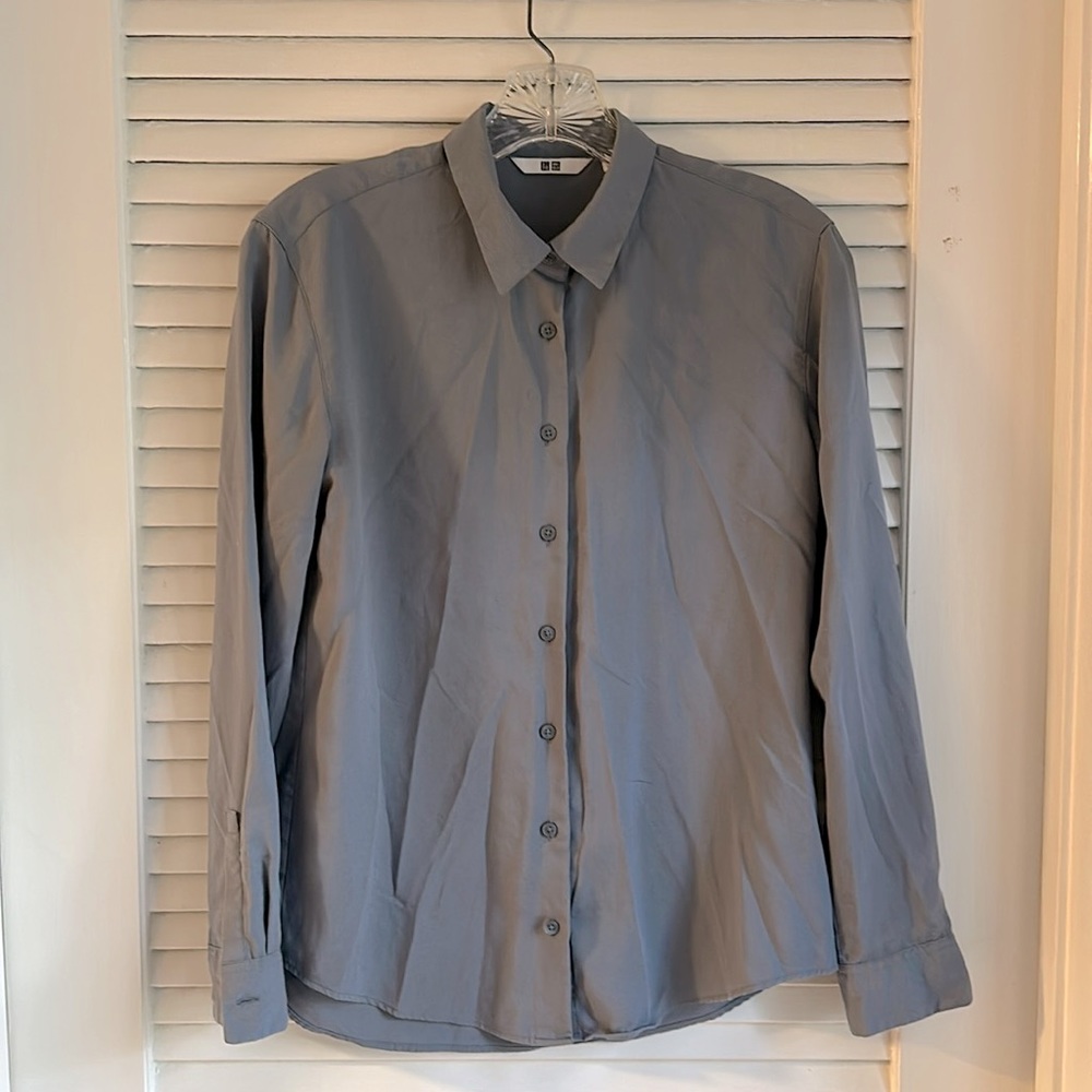 Uniqlo Grey Rayon Shirt, Size XS